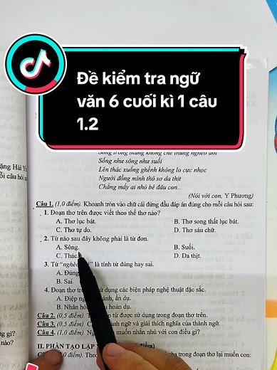 Đề kiểm tra ngữ văn 6 cuối kì 1