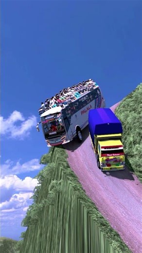 Insane Bus Destruction on Mountain Road #eurotrucksimulator2 #bussimulator #spintires