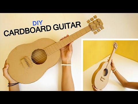 how to make a cardboard guitar step by step