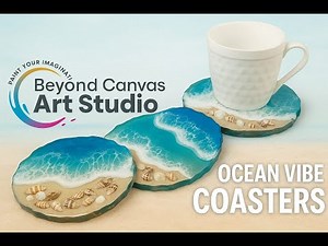 DIY Ocean Resin Coaster 🌊 | Epoxy Art Tutorial for Beginners | Beyond Canvas Art Studio