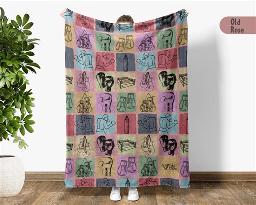 Vintage Boxing Lover Blanket Gift, Vintage Boxer Throw Blanket, Cozy Boxing Gloves Sports Throw, Perfect Gift for Boxing Fans and Athletes - Etsy