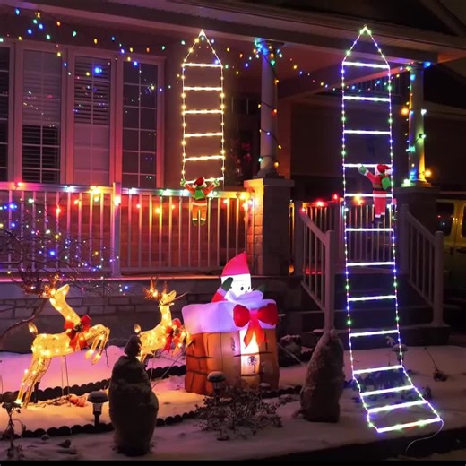 video, 3m Christmas LED Hanging Lights with Santa Claus Design, Waterproof Battery Powered Timer ...