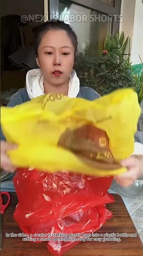 Plastic bag hack: Store them in a bottle for easy access! #HomeHacks