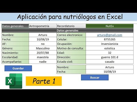 Crea tu app de nutrición en Excel: primera parte
