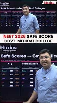 NEET 2026: SAFE SCORE REVEALED !! 😱 Govt. Medical College | NV Sir Analysis #nvsir | Motion NEET