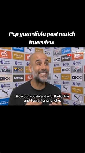pep guardiola post match Interview 🤣#shorts #ai