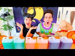 3 COLORI DI COLLA SLIME CHALLENGE DI HALLOWEEN!!