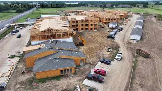  A View from Above in Gainesville, Texas Our 222-unit luxury apartment community is taking shape! Framing is now underway across multiple buildings, and exciting progress is being made every day. Stay tuned as we continue to bring this development to life! | GVD Development | Facebook