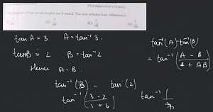 The tangents of two acute angles are 3 and 2 . The sine of twic... | Filo