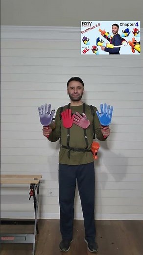 POPPY PLAYTIME CHAPTER 4 GRABPACK In Real Life with All Hands #diy #huggywuggy #funny #poppyplaytime