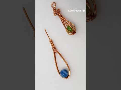 Wire wrapped stone at home easy and beautiful | Twisted drops cage pendant #shortsvideo #handmade