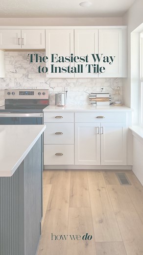 Angie Ivie | How We Do | DIY + Home | Comment Link for the tile adhesive mat AND a tutorial! Tile projects are SO fun to do, they make a huge impact, and if you’ve never tiled... | Instagram