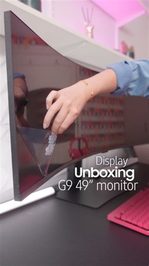 POV: you just unboxed the monitor of your dreams Meet the Odyssey G9 where futuristic design meets god-tier performance. And yes, it’s that wide. 👀 | Samsung
