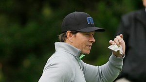 Actor Mark Wahlberg plays a round of golf near Branson