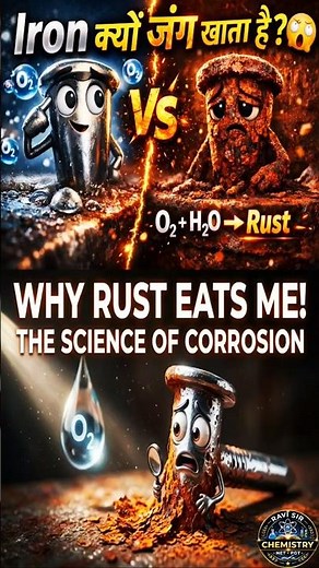 Iron + Oxygen + Water = Rust 😳 Real Chemistry | Iron Rust Secret 🔩 | Redox Reaction Explained Fast.