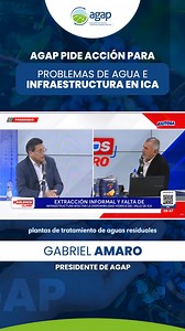 💧 “Ica tiene agua, lo que falta es infraestructura”, enfatizó el presidente de AGAP, Gabriel Amaro, al señalar que el Estado debe ejecutar los proyectos de inversión necesarios para garantizar el uso eficiente del recurso hídrico. Entre los principales desafíos que enfrenta la región. Amaro destacó: ✅ Desarrollar proyectos de irrigación. ✅ Invertir en infraestructura de agua potable. ✅ Aprovechar las aguas residuales mediante plantas de tratamiento. “¿Dónde está el Estado que recibe los impuest