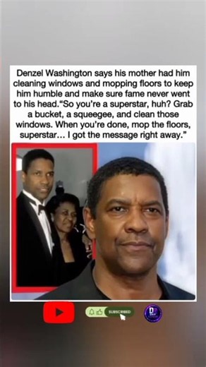 🧹DenzelWashington says his mom made him clean windows and mop floors to keep him humble.#shorts#news