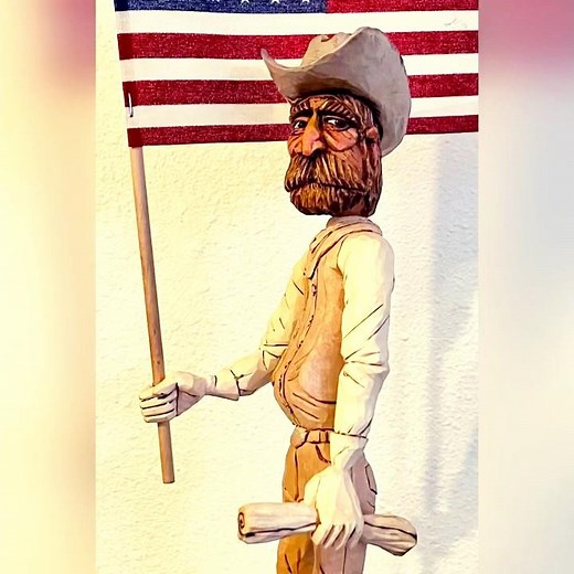 Hand Carved Cowboy In Progress