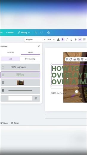 Master Layers: Place Text on Top of Images in Canva #CanvaDesign #LayerManagement #TextOnImage