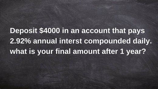 Determine the final value for compound interest problems