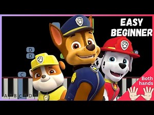Paw Patrol theme song | EASY BEGINNER PIANO TUTORIAL + sheet music link
