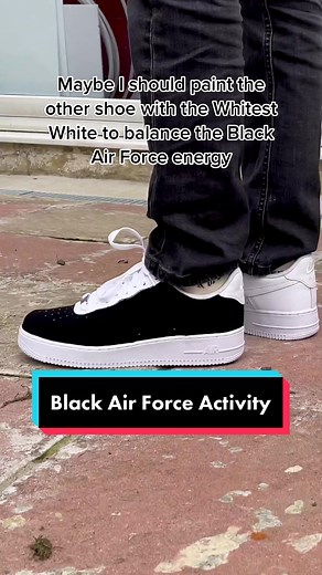Customizing White Air Forces with Blackest Black Paint