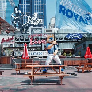 12K views · 326 reactions | Ditch in time for first pitch. Join Sluggerrr on Thursday to watch our game against the Yankees at KC Live! | Kansas City Royals | Facebook