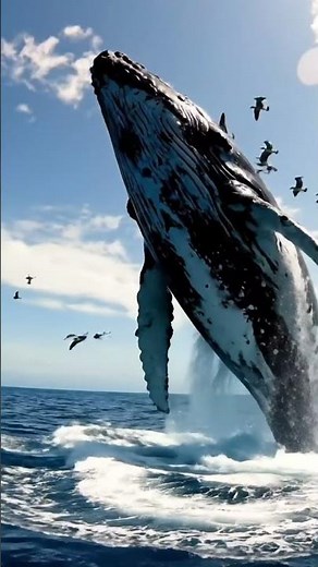 Massive humpback surfaces underwater #whale #nature #shorts