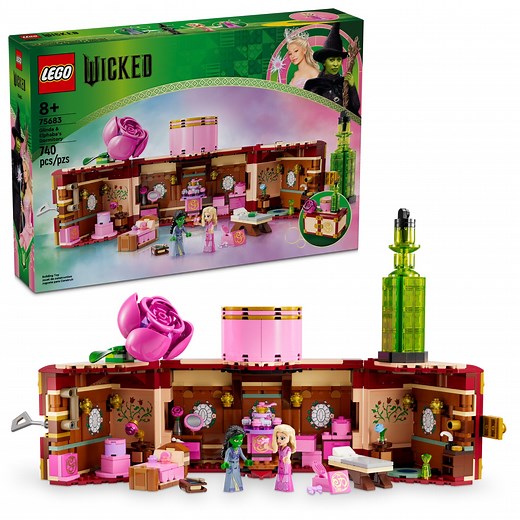 LEGO Wicked Glinda & Elphaba's Dormitory Building Toys - Wicked Toys for Girls & Boys, Age 8 - Buildable Doll House for Kids - 75683