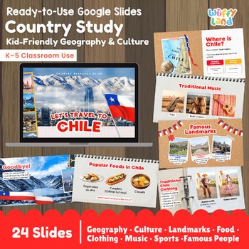 Chile Country Study Google Slides | Geography Culture & History | No Prep