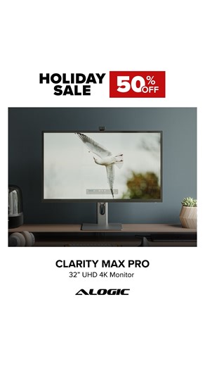 🔥 Don’t Wait — Holiday Sale Up to 50% OFF! Upgrade your workflow with the Clarity Max Pro 32″ Monitor — designed for powerful productivity and communication. Features: 🖥️ Large UHD 4K screen ideal for multitasking and creation ⚡ Smooth performance for editing, meetings & productivity 🎨 Crisp, colour-rich visuals for creative work 🔌 USB-C power delivery built-in webcam for clean setups 🎁 Great for premium home offices and studios 👉 Tap to upgrade your workspace today.. | ALOGIC