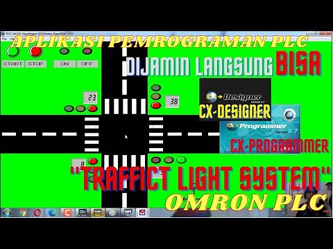 BELAJAR HMI OMRON DENGAN CX DESIGNER APLIKASI LAMPU LALU LINTAS TRAFFICT LIGHT LAMPU MERAH