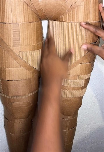 Cardboard woman sculpture Adding a few details #cardboard #art #crafts #sculpture #love