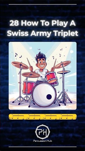 40 Drum Rudiments – Lesson 28 | Swiss Army Triplet | Drum Shorts