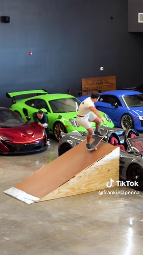 Another casual day in the office.🛹 #bugatti #pagani #cartok #carsoftiktok #hypercar #skateboarding #billionaire #thehamiltoncollection #skateboard #fyp