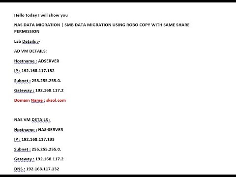 NAS DATA MIGRATION SMB DATA MIGRATION USING ROBO COPY WITH PERMISSIONS