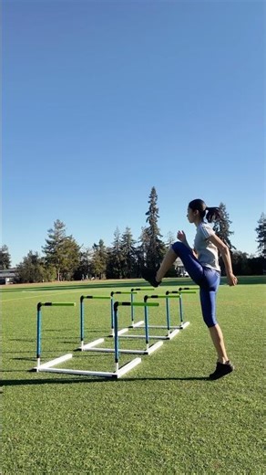 Training with safety hurdles this morning in Palo Alto.