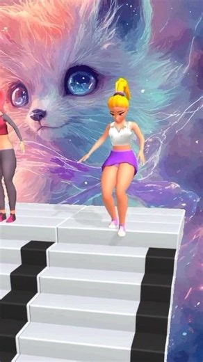 play and fail-Down staier race 3d #action #games #gameplay #3#3d #3dgames #race #reels #shorts