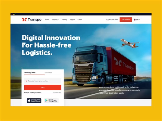 Logistic Website landing page