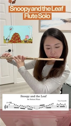 Snoopy and the Leaf | Flute Solo 🍂 #フルート #snoopy #peanuts #スヌーピー