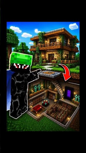 Minecraft Secret Base House 🤯 Hidden Base Tutorial! #minecraft