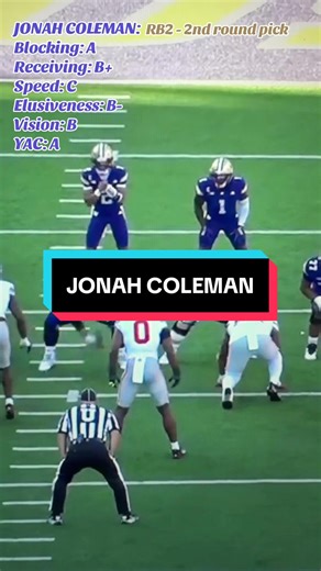 Jonah Coleman: Top Blocking Running Back in NFL Draft