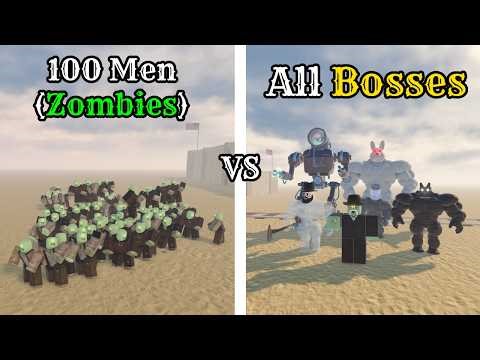 100 Men (Zombies) vs All Bosses | Roblox Dead Rails