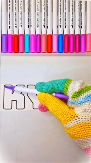 KYLE – Satisfying ASMR Coloring Name💜💛🎨#asmr #satisfying #pagliascoloring #relaxing #lettering #name