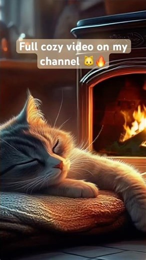 🐱 Cozy Cat by the Fireplace 🔥 | Relax & Sleep