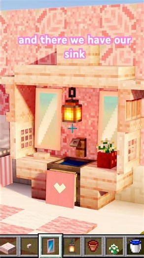 Cute Pink Sink Design!?#minecraft #minecraftshorts #minecraftbuilding #minecrafttutorial #tutorial