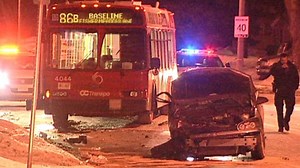 VIDEO OC Transpo bus, car crash