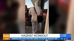 133K views · 746 reactions | A Queensland man has been spotted wearing a hazmat suit to the gym. What do you think, is this taking it too far? #9Today | TODAY | Facebook