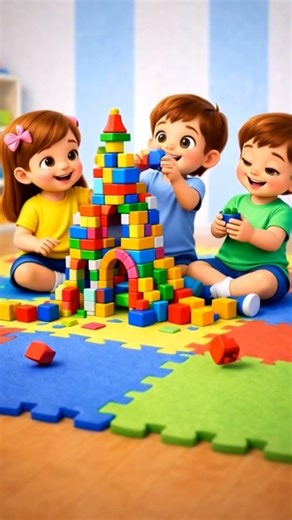 Little Kids Building Colorful Block Castle 🏰 | So Cute 💖