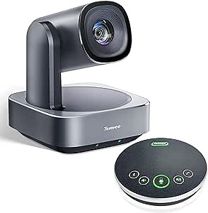 Tenveo Conference Room Video Camera System Bundle 11X Optical Zoom FHD 1080P 60FPS USB3.0/HDMI PTZ Camera and Bluetooth Wireless Conference Speakerphone Set for Conference Church Services